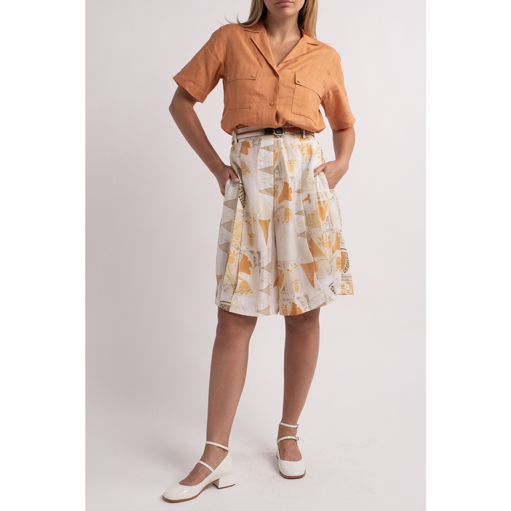 White Patterned Oversized Shorts - image 2